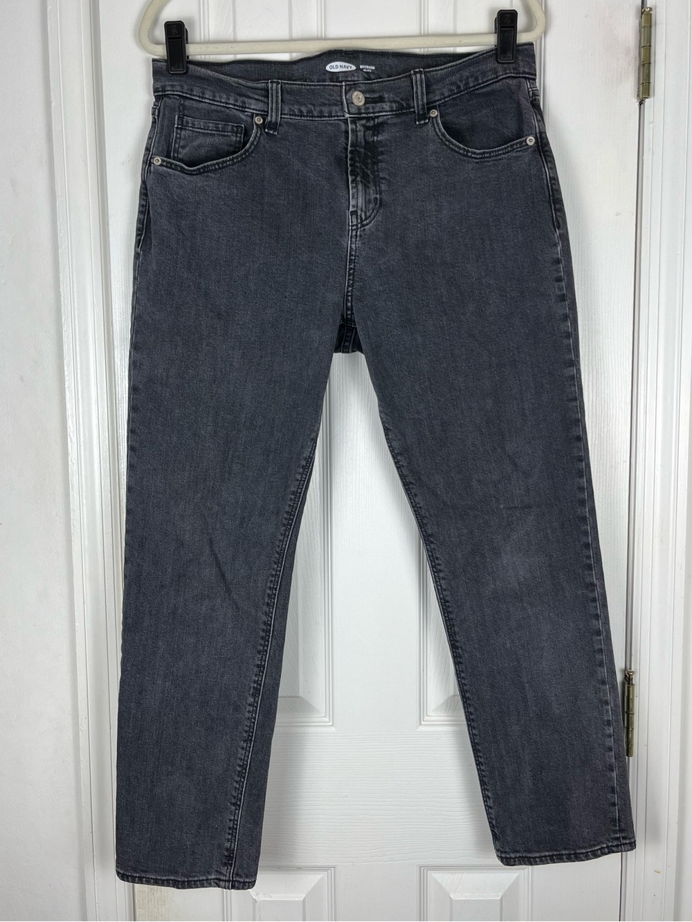 Old Navy Boyfriend Mid Rise Washed Black Denim Jeans Sz 12